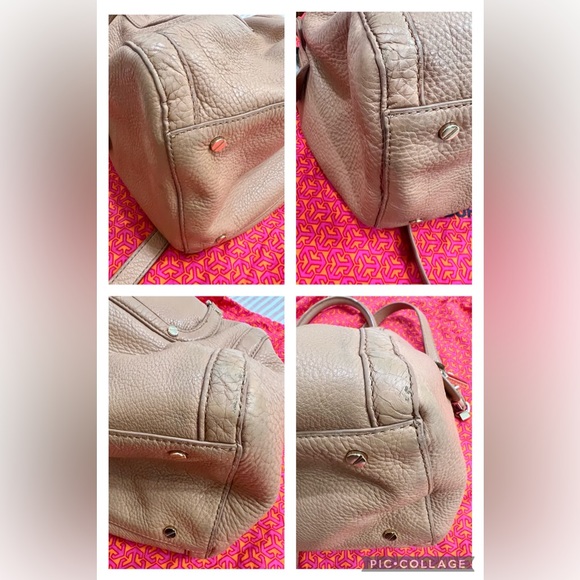 Tory Burch Vintage Amanda Middy Camel Logo Handbag - Picture 4 of 8